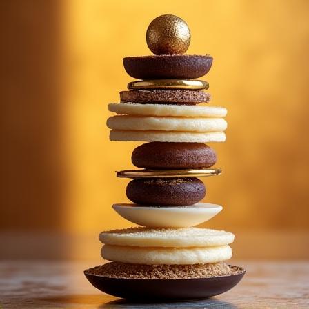 Architektonisch inspirierte Dessert-Präsentation