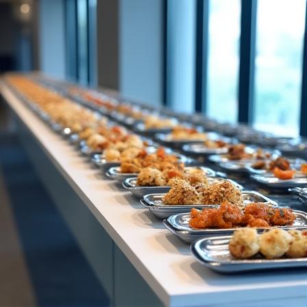 Elegantes Business-Buffet mit geometrischer Anordnung
