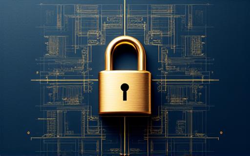 Illustration von Datensicherheit und Vertraulichkeit im architektonischen Kontext